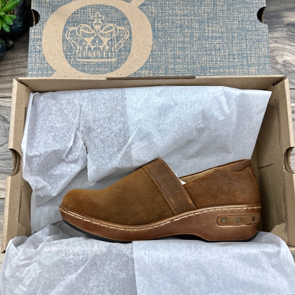 NIB Born Bailie Closed Back Clogs Brown Glazed Ginger Suede 8M 39 - Picture 9 of 12